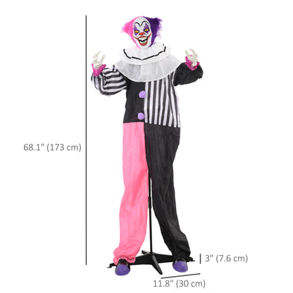 Life-Size Animated Halloween Clown Decoration — Black