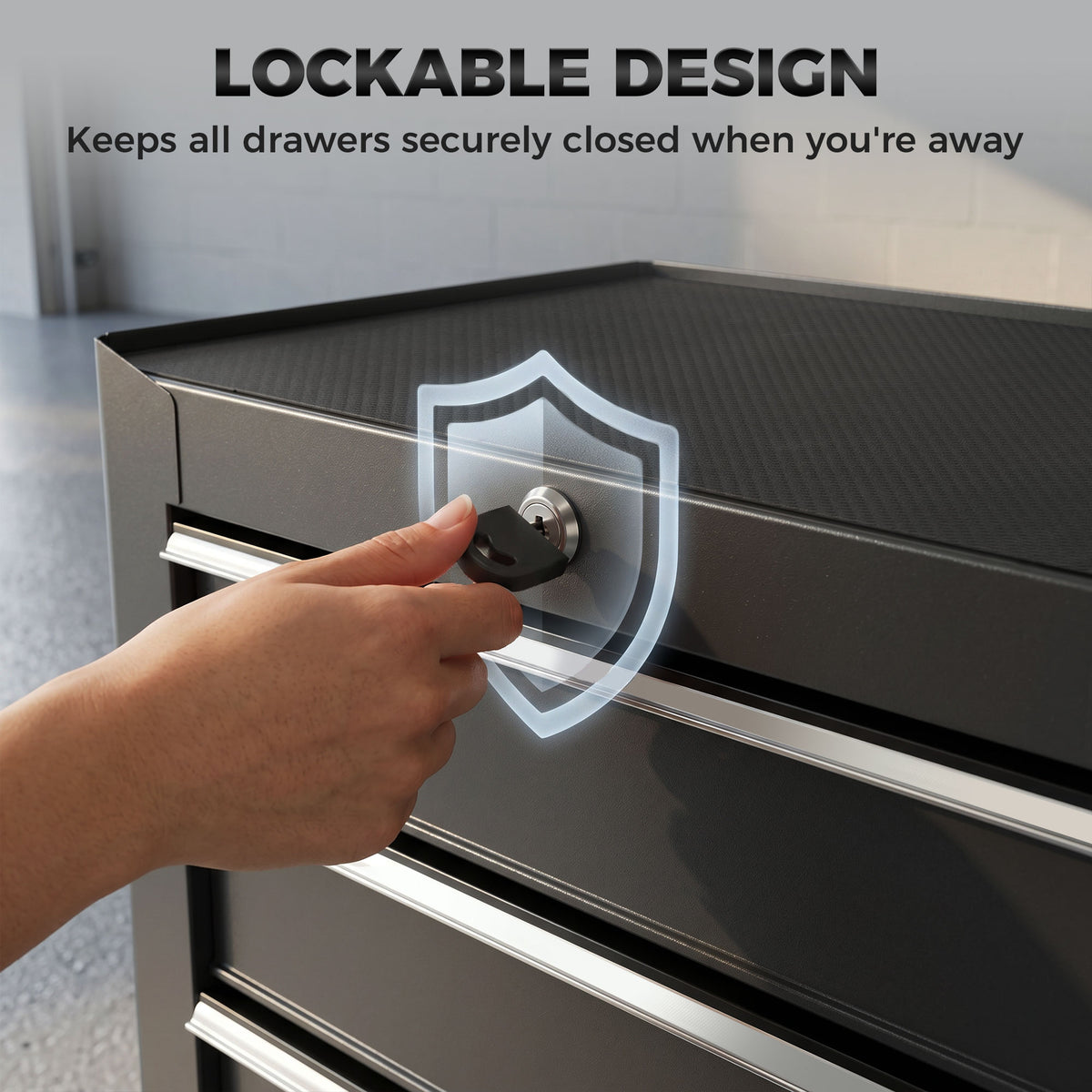 5-Drawer Rolling Lockable Steel Tool Chest