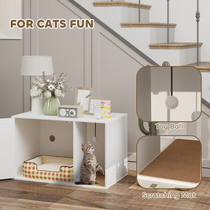 Mueble para arenero de gato estilo boho