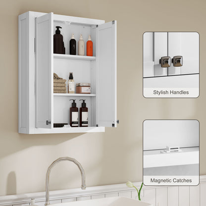 Bathroom Wall Cabinet 2 Doors Adjustable Shelves