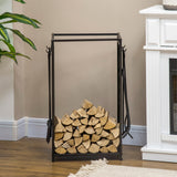 Firewood rack for fireplace with 4 tools 46 x 30 x 70 cm