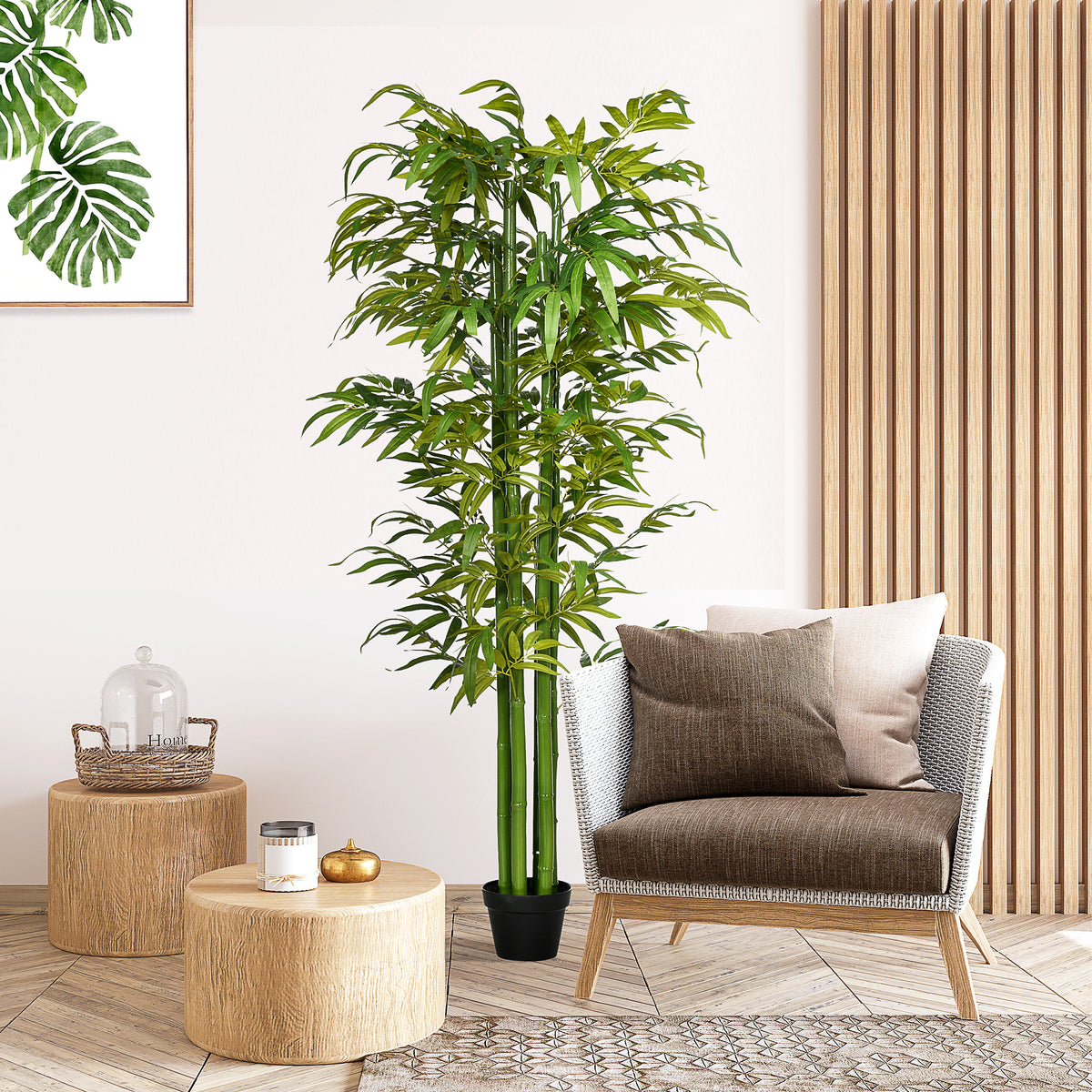 Artificial Bamboo Tree in Pot — Green
