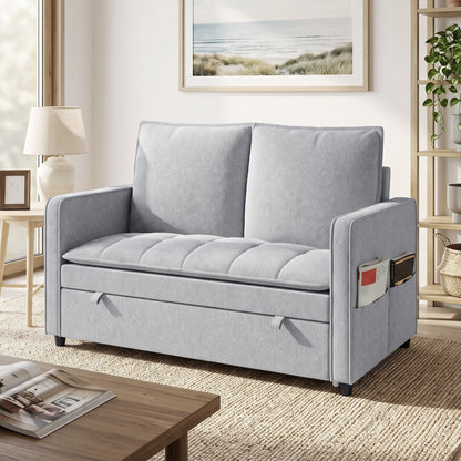 Velvet Convertible Sofa Bed with USB Ports