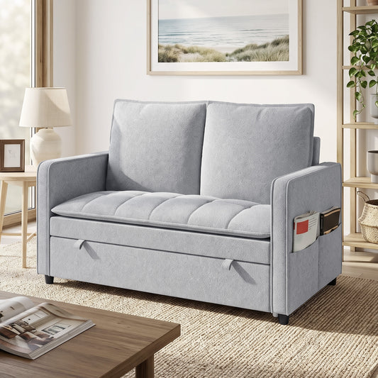 Velvet Convertible Sofa Bed with USB Ports