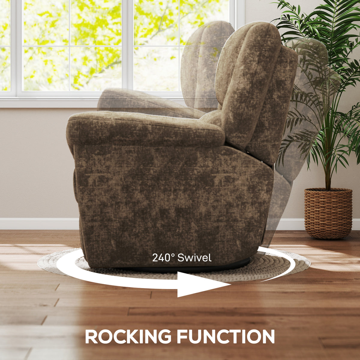 Power Reclining Swivel Glider Chair with Chenille Upholstery