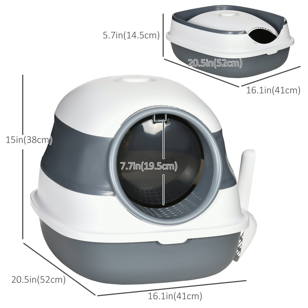 Foldable covered cat litter box