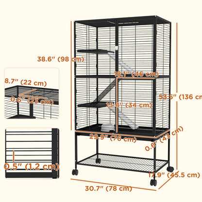 Rolling 4-Tier Small Animal Cage