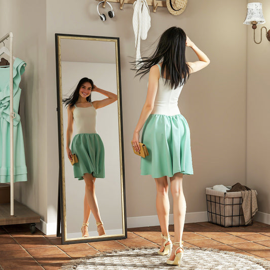 Dual-Tone Rectangle Standing Full Length Mirror