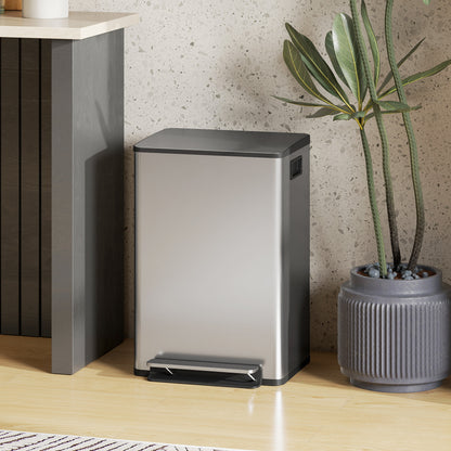 Papelera de cocina de acero inoxidable con cierre suave de 50 L