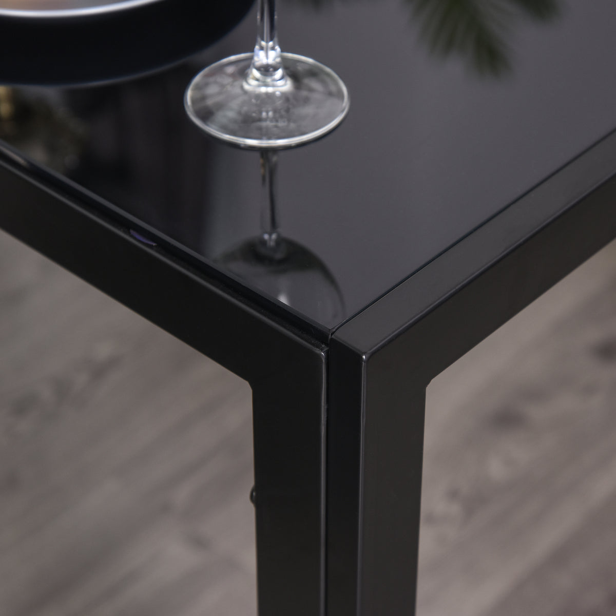 5-Piece Dining Set Tempered Glass Top Metal Frame