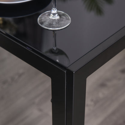 5-Piece Dining Set Tempered Glass Top Metal Frame