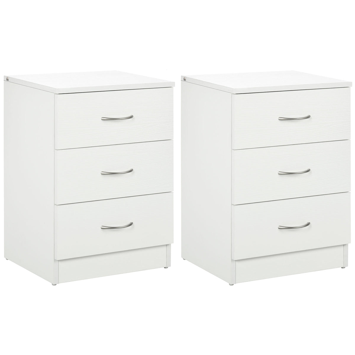 Bedside Table 3 Drawers Modern Design Anti-Tipping