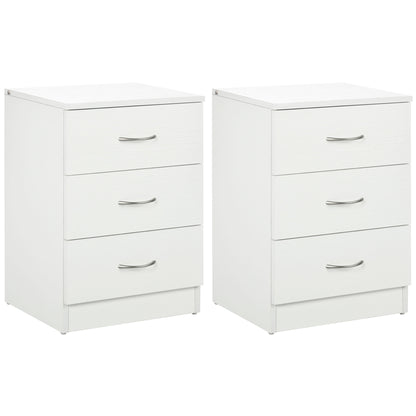 Bedside Table 3 Drawers Modern Design Anti-Tipping