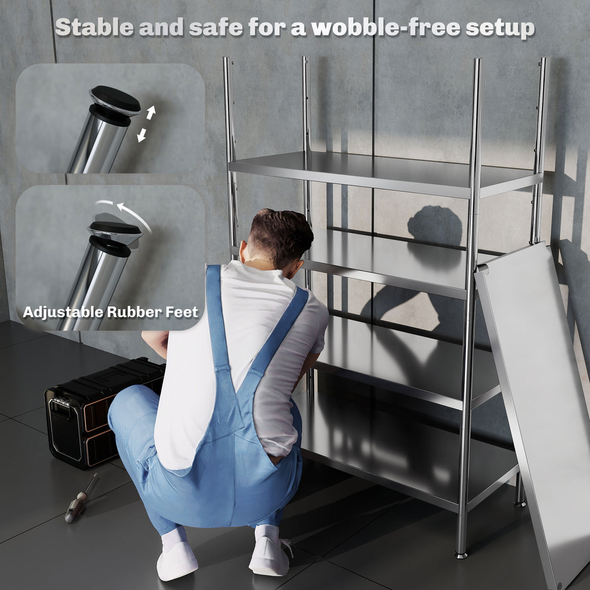 5-Tier Stainless Steel Kitchen Storage Bakers Rack