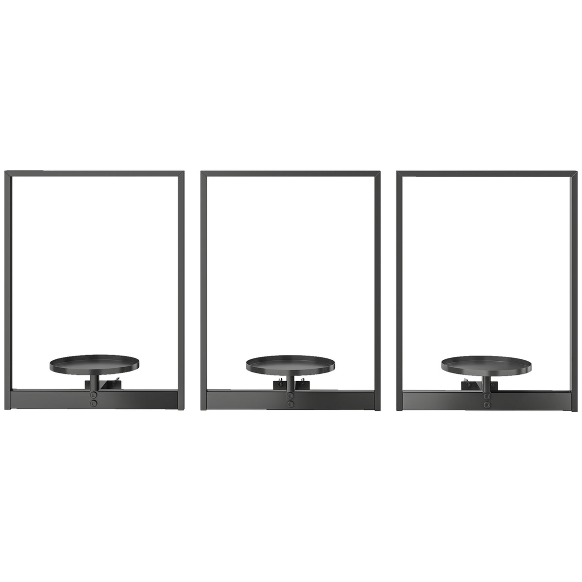 Juego de 3 maceteros de pared de metal con marco de fotos