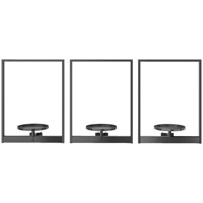 Juego de 3 maceteros de pared de metal con marco de fotos