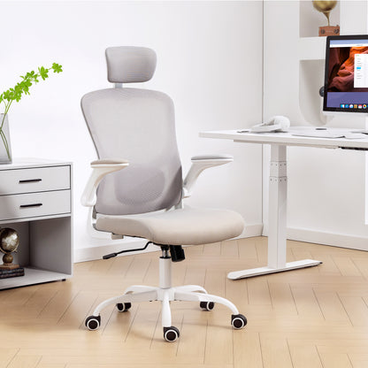 Silla de oficina ergonómica de malla con reposacabezas ajustable