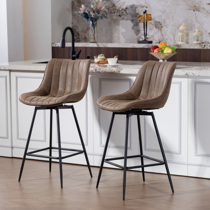 Swivel Bar Stools with Backrest and Footrest