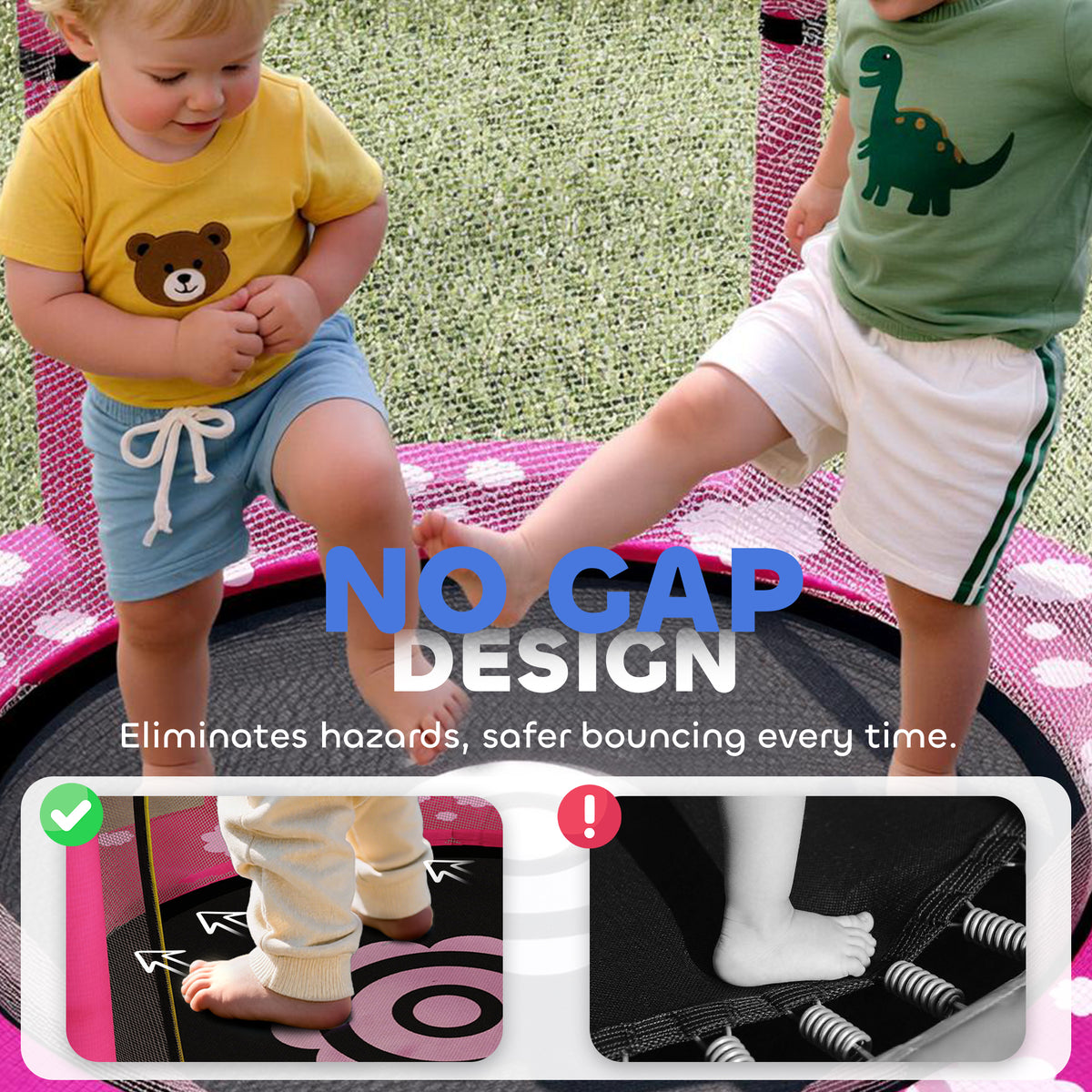 Toddler Trampoline with Safety Enclosure Net