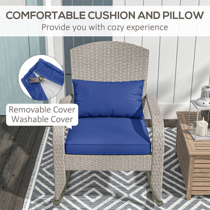 Adirondack Rocking Chair Wicker with Cushion