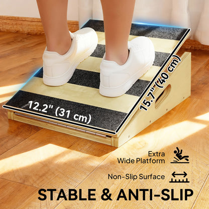 Adjustable wooden calf stretcher slant board