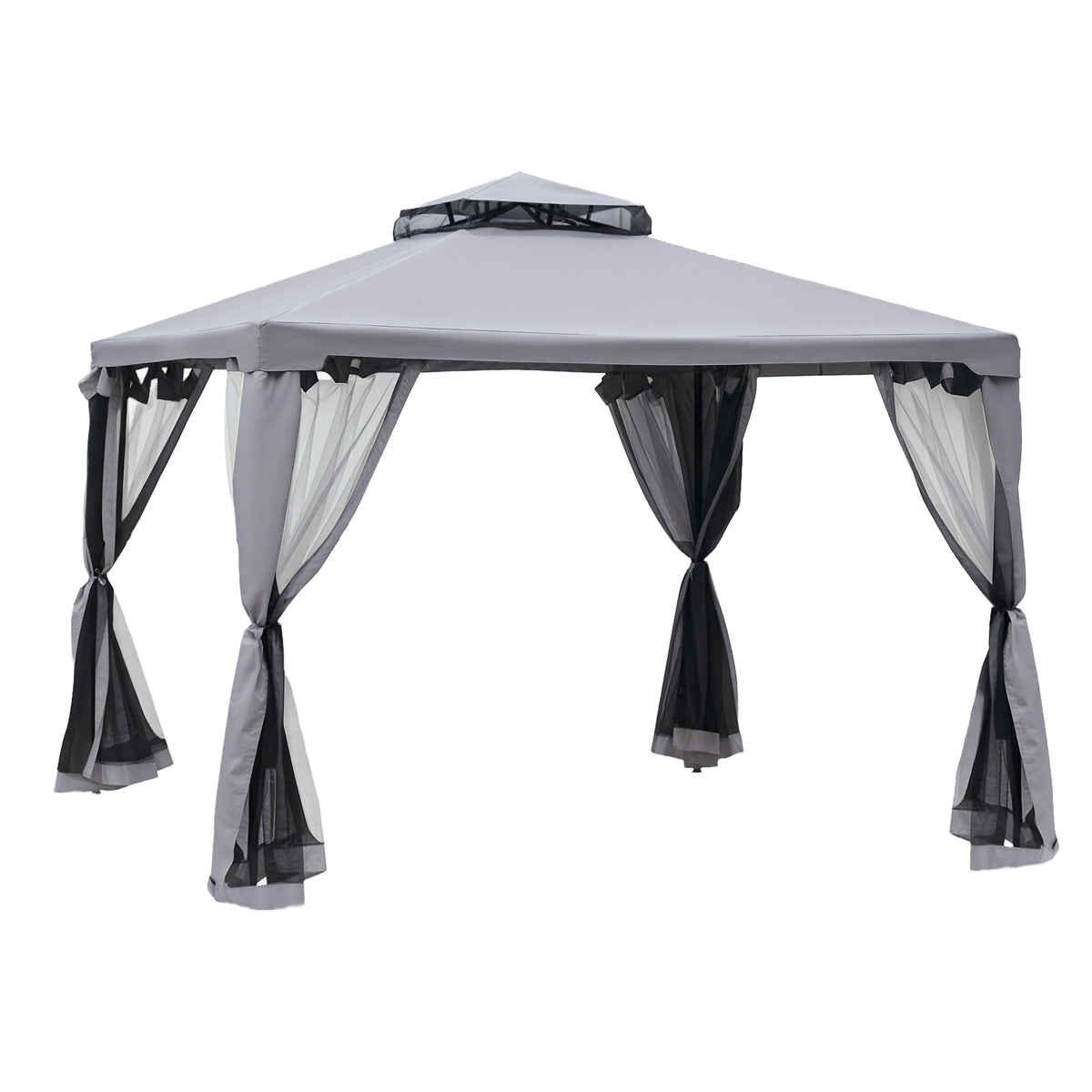 Gazebo de Patio 10x10 Pies Techo Doble