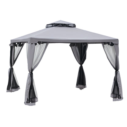 Gazebo de Patio 10x10 Pies Techo Doble