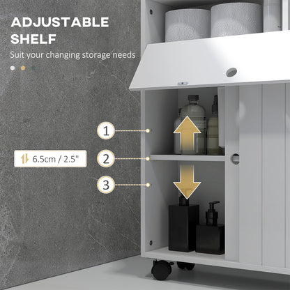 Mueble de almacenamiento estrecho con ruedas para baño