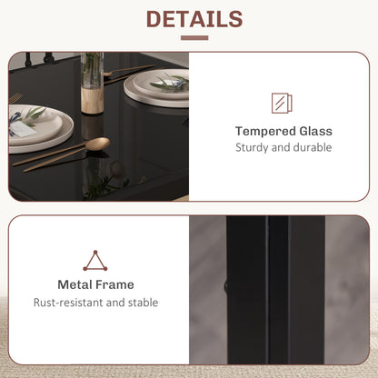Dining set 3-piece rectangular glass table with chairs