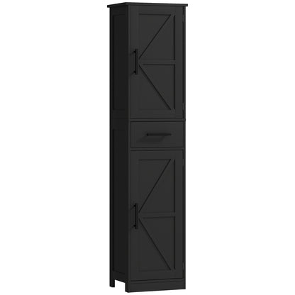 Tall Bathroom Cabinet Barn Doors Drawer Adjustable Shelves