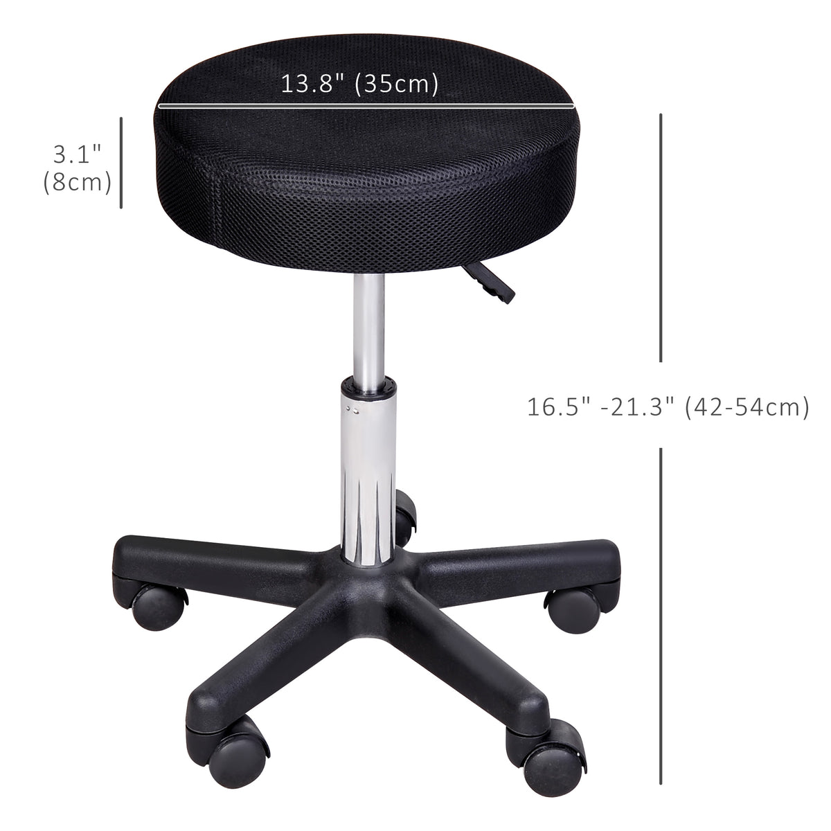Adjustable Hydraulic Swivel Salon Stool — Red White