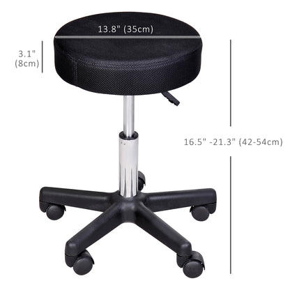 Adjustable Hydraulic Swivel Salon Stool — Red White