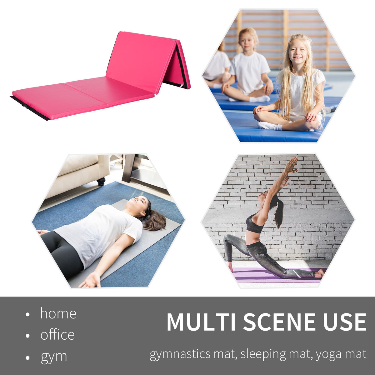 Colchoneta de gimnasia plegable gruesa para entrenamiento