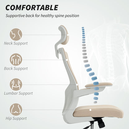 Ergonomic office chair with adjustable lumbar support