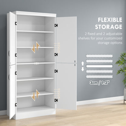 Freestanding pantry cabinet 4-door storage 177 cm