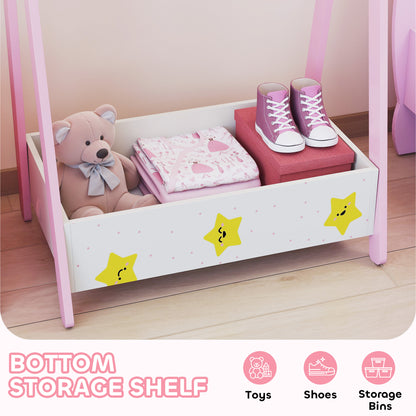Kids Clothing Rack with Storage Shelf