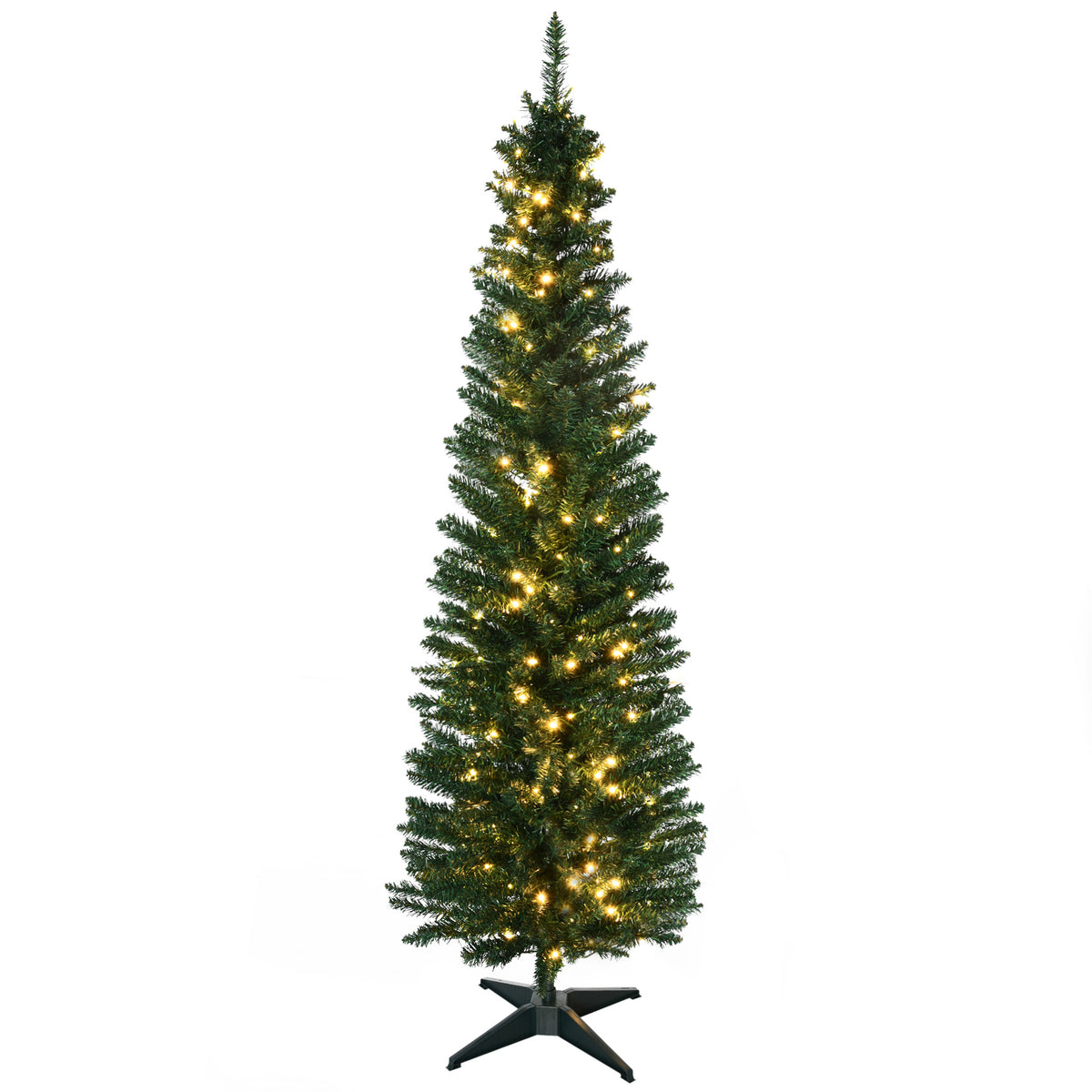 Pre-Lit Slim Pencil Artificial Christmas Tree 6 ft