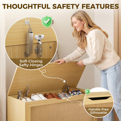Storage Chest with Safety Hinges