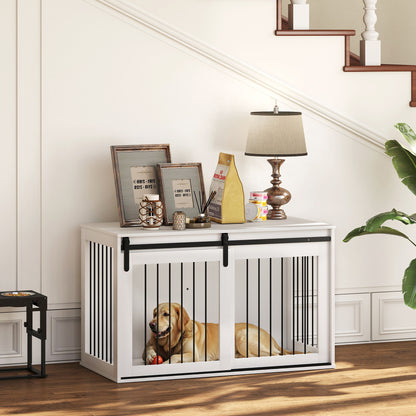 Dog crate furniture end table