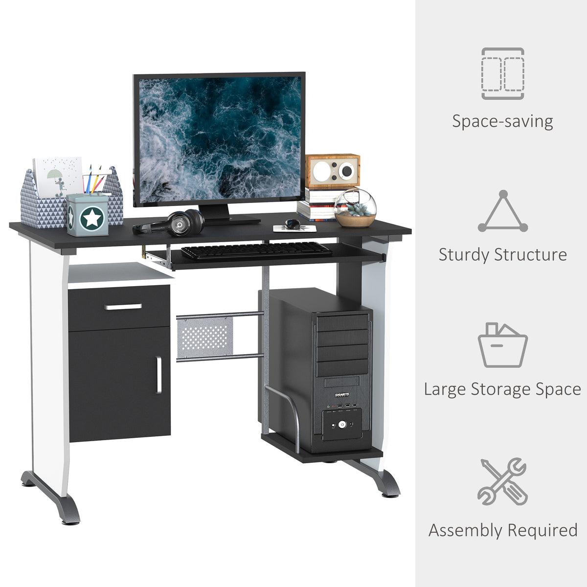 Modern computer desk with storage