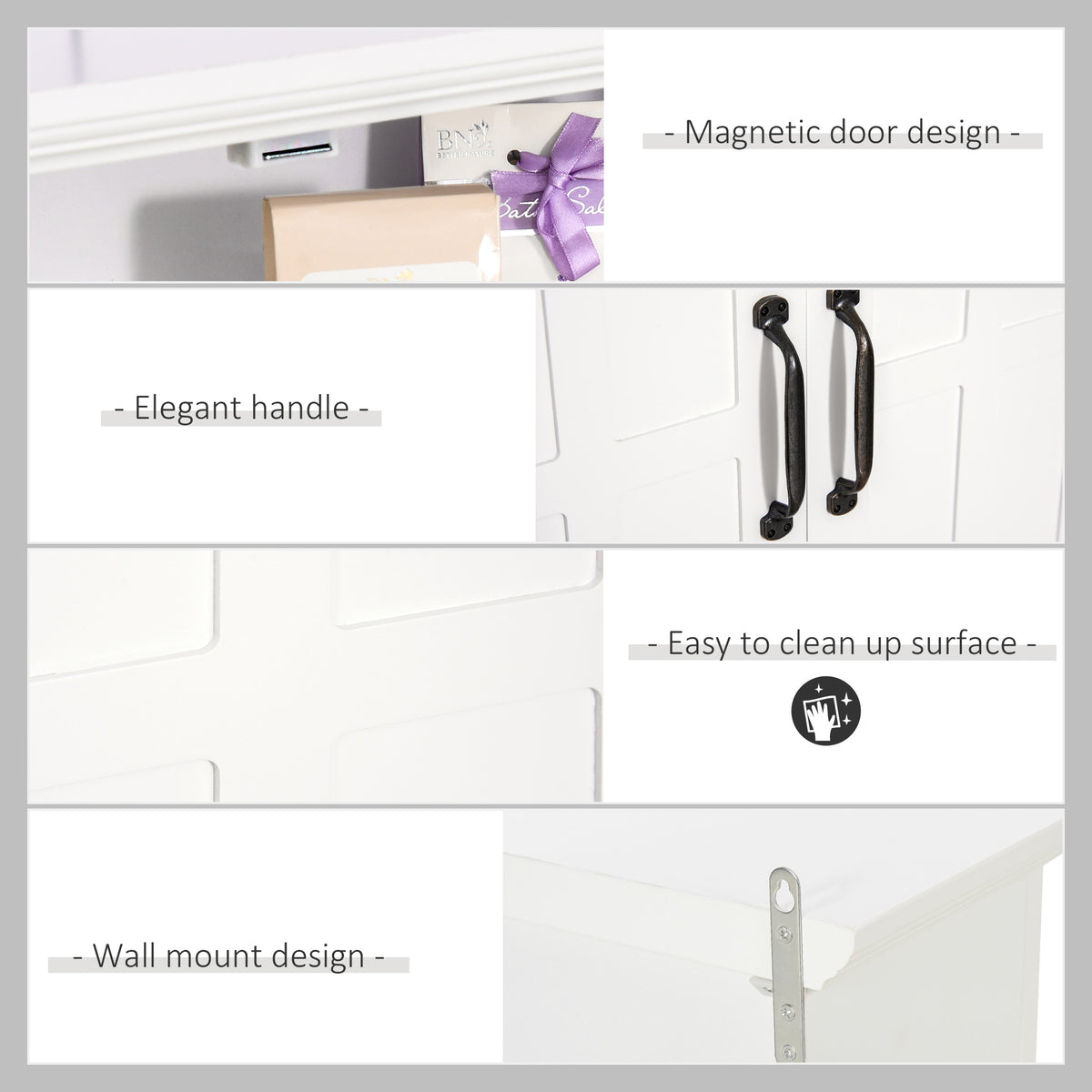 Armario de pared para baño con estante ajustable