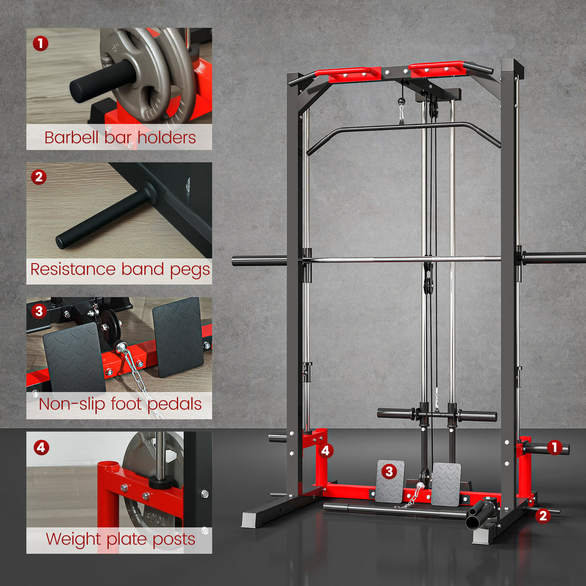 Smith Machine Power Rack with Pull Up Bar