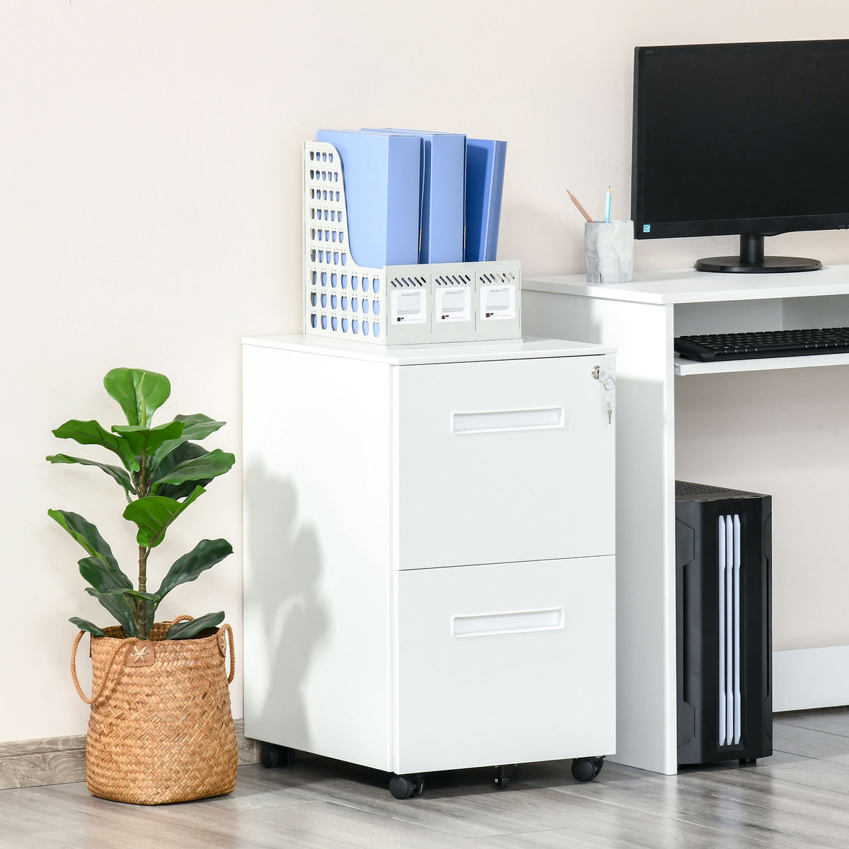 Vertical office filing cabinet lockable