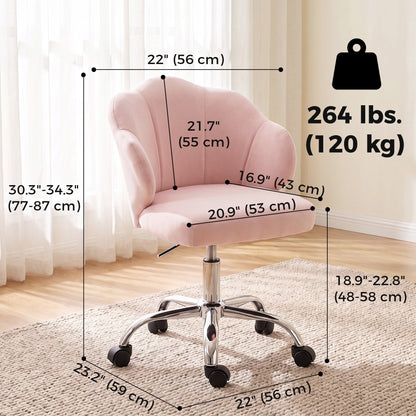 Silla de oficina giratoria de terciopelo pétalo