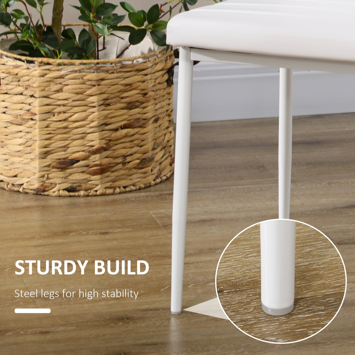 Sillas de comedor modernas de cuero sintético — Lote de 6