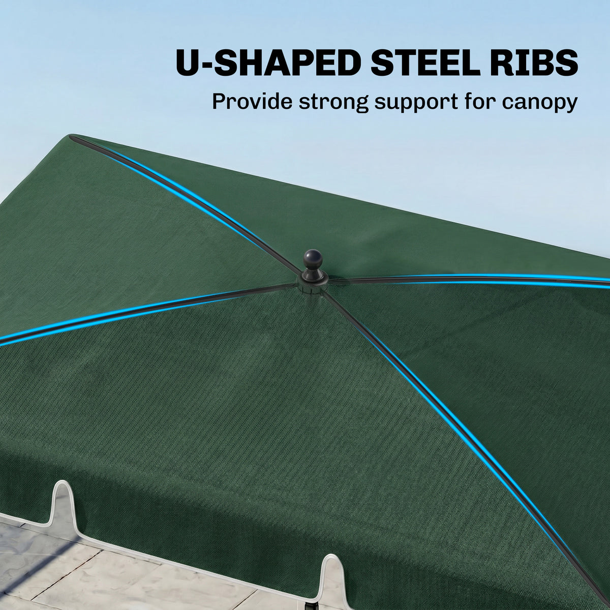 Rectangle Patio Umbrella 198 x 130 cm Tilting Aluminum