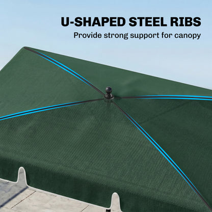 Rectangle Patio Umbrella 198 x 130 cm Tilting Aluminum