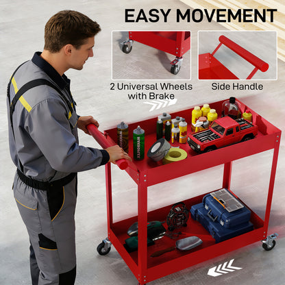 Rolling Tool Cart 2-Tier Service Utility Cart