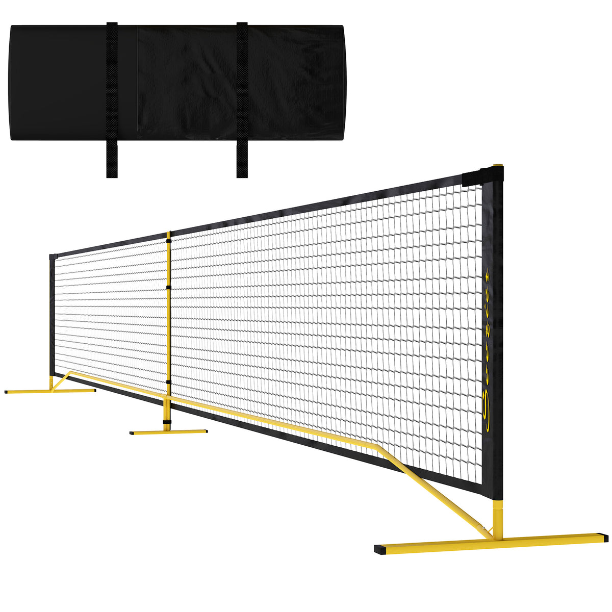 Portable regulation size pickleball net with carrying bag