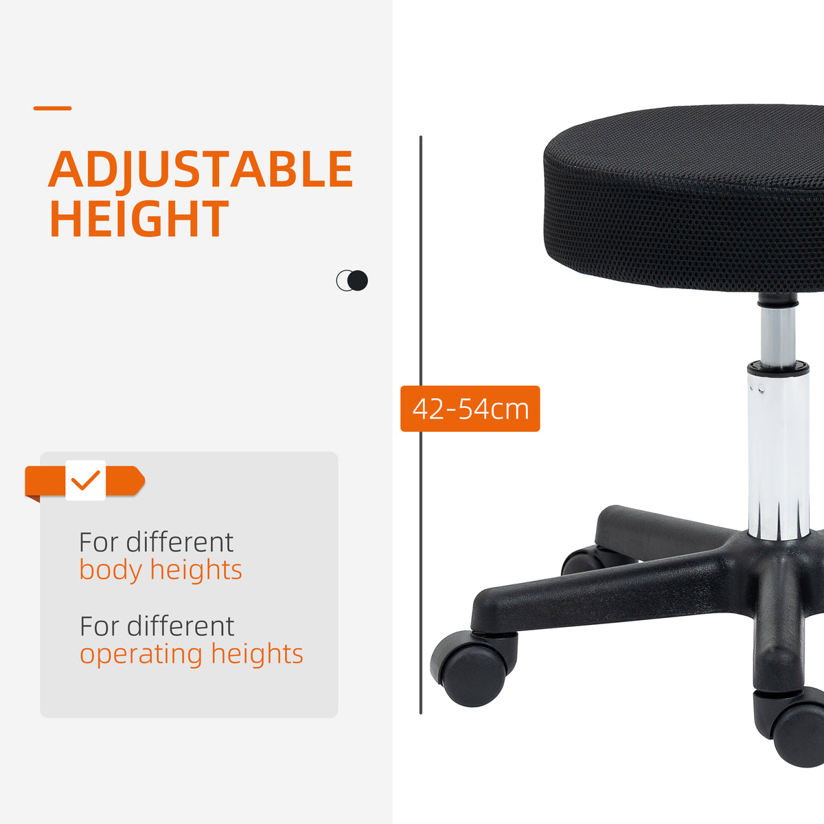 Adjustable Hydraulic Swivel Salon Stool — Red White